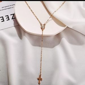 Gold Plated Rosary 🌹 Bohemian style/Vintage Necklace *New in Package